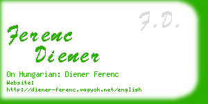 ferenc diener business card